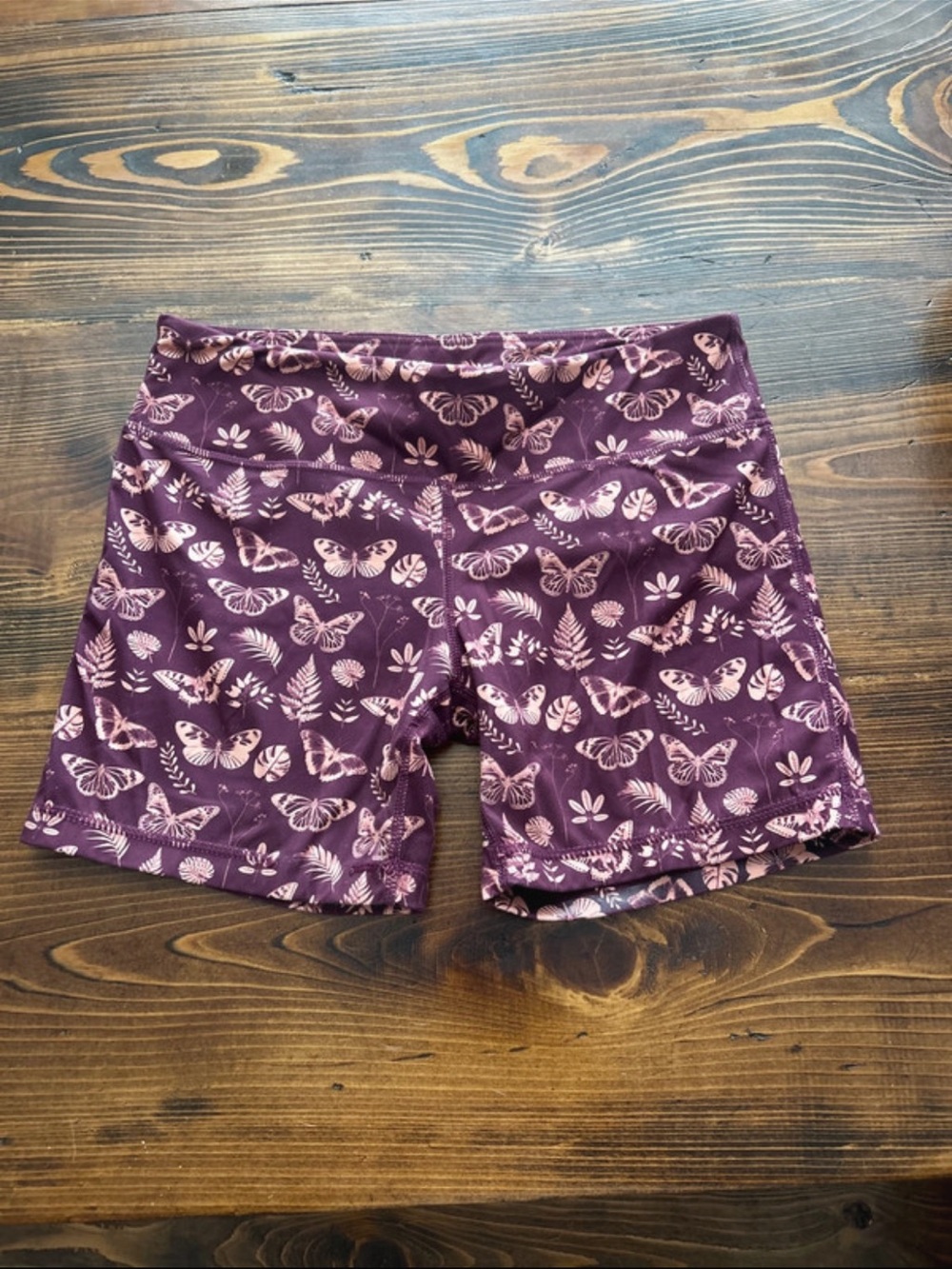 IAB Women’s Plum Butterfly Print Athletic Shorts